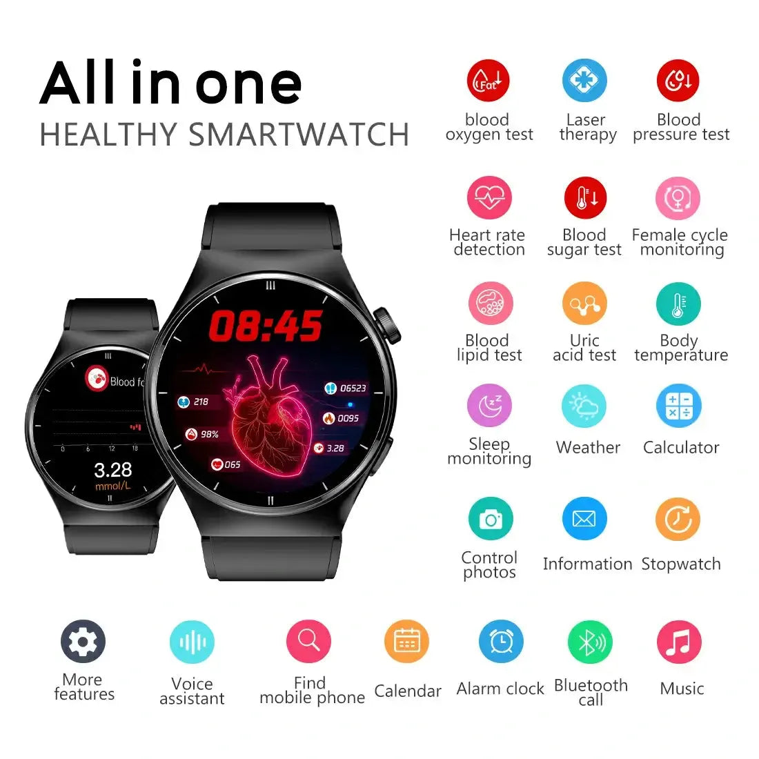 Blood-Sugar-Monitor-Watch-for-Seniors-All-In-One-Features