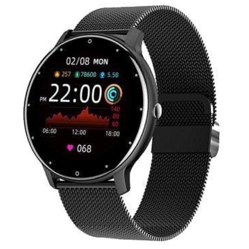 Full Touch Screen Smartwatch Black Steel