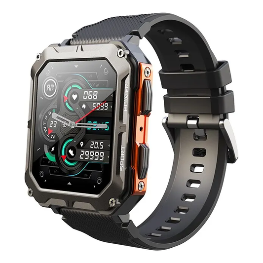 Bluetooth Call | Fitness Tracker | Sport Smart Watch | for Android and iPhone | Orange | Black