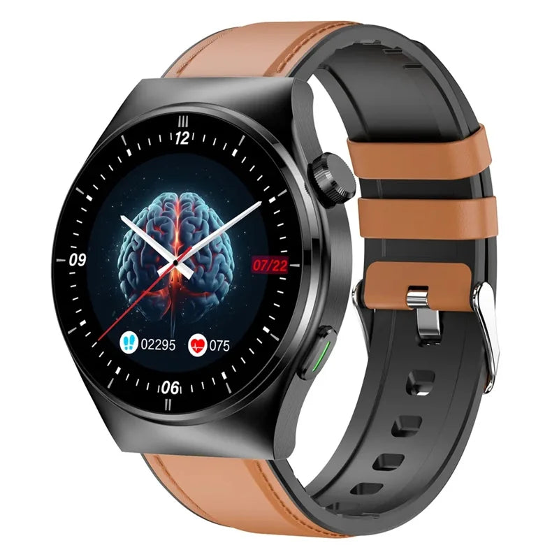 blood-sugar-glucose-monitor-watch-brown-leather